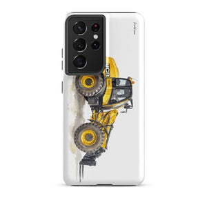 Furrow & Fields Tough case for Samsung® Glossy / Samsung Galaxy S21 Ultra JCB TM420 Watercolor | Tough case for Samsung® Quality Farmers Merch