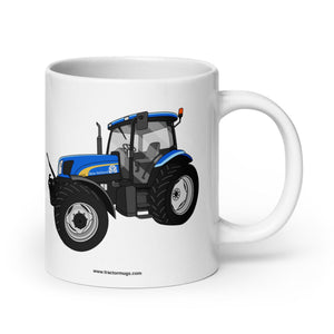 New Holland 20 oz New Holland TS 135a | White glossy mug Quality Farmers Merch