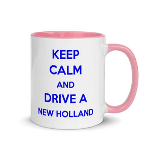 The Farmers Mugs Store Pink Keep Calm New Holland Mug with Color Inside Quality Farmers Merch