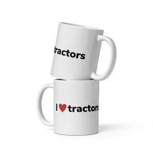 The Tractor Mugs Store 11 oz I Love Tractors | White glossy mug Quality Farmers Merch