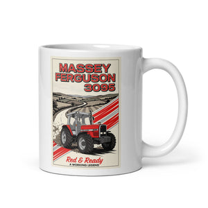 The Tractor Mugs Store 11 oz Massey Ferguson 3095 | White Glossy Mug Quality Farmers Merch