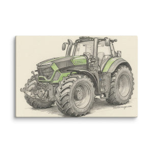 The Tractor Mugs Store 12″×18″ Deutz-Fahr 9340 Pencil Sketch | Canvas Quality Farmers Merch
