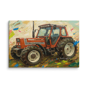 The Tractor Mugs Store 12″×18″ FIAT 110-90 DT Splash Art | Canvas Quality Farmers Merch