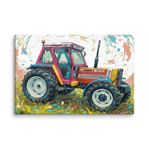 The Tractor Mugs Store 12″×18″ FIAT 90-90 DT Splash Art | Canvas Quality Farmers Merch