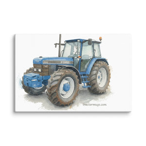 The Tractor Mugs Store 12″×18″ Ford 8340 SLE | Watercolor Canvas Quality Farmers Merch