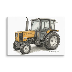 The Tractor Mugs Store 12″×18″ Renault 65-32 MX Pencil Sketch | Canvas Quality Farmers Merch