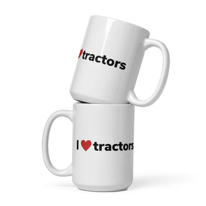 The Tractor Mugs Store 15 oz I Love Tractors | White glossy mug Quality Farmers Merch