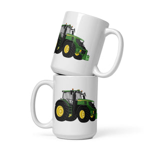 The Tractor Mugs Store 15 oz John Deere 6R | White glossy mug Quality Farmers Merch
