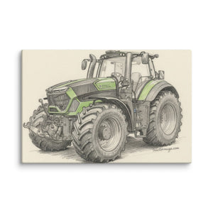 The Tractor Mugs Store 16″×24″ Deutz-Fahr 9340 Pencil Sketch | Canvas Quality Farmers Merch