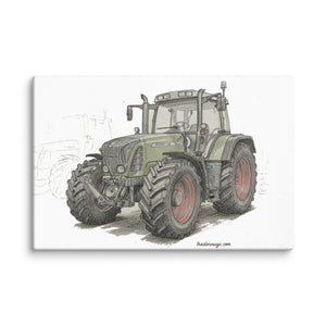 The Tractor Mugs Store 16″×24″ Fendt Favorit 818 Pencil Sketch | Canvas Quality Farmers Merch