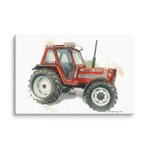 The Tractor Mugs Store 16″×24″ FIAT 90-90 DT Watercolor | Canvas Quality Farmers Merch
