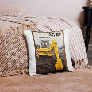 The Tractor Mugs Store 18″×18″ JCB 3C II Advert | Pillow Case Quality Farmers Merch