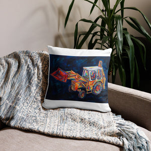 The Tractor Mugs Store 18″×18″ JCB 3C II | Splash Art Pillow Case Quality Farmers Merch