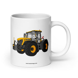 The Tractor Mugs Store 20 oz JCB Fastrac 4220 Icon | White glossy mug Quality Farmers Merch
