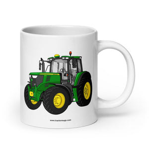 The Tractor Mugs Store 20 oz John Deere 6155 M | White glossy mug Quality Farmers Merch