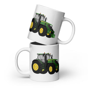 The Tractor Mugs Store 20 oz John Deere 6R | White glossy mug Quality Farmers Merch