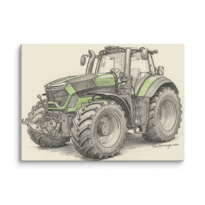 The Tractor Mugs Store 20″×28″ Deutz-Fahr 9340 Pencil Sketch | Canvas Quality Farmers Merch