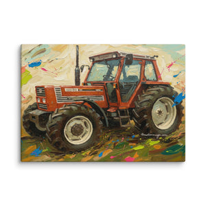 The Tractor Mugs Store 20″×28″ FIAT 110-90 DT Splash Art | Canvas Quality Farmers Merch
