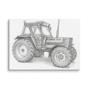 The Tractor Mugs Store 20″×28″ FIAT 90-90 DT Pencil Sketch | Canvas Quality Farmers Merch