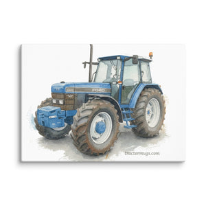 The Tractor Mugs Store 20″×28″ Ford 8340 SLE | Watercolor Canvas Quality Farmers Merch