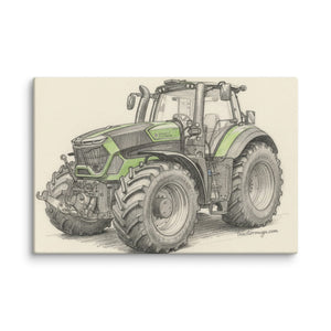 The Tractor Mugs Store 20″×30″ Deutz-Fahr 9340 Pencil Sketch | Canvas Quality Farmers Merch