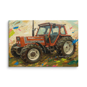 The Tractor Mugs Store 20″×30″ FIAT 110-90 DT Splash Art | Canvas Quality Farmers Merch