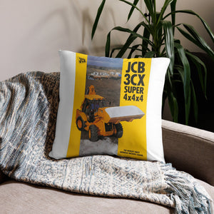The Tractor Mugs Store 22″×22″ JCB 3CX 4x4x4 Brochure | Pillow Case Quality Farmers Merch