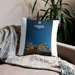 The Tractor Mugs Store 22″×22″ JCB 3CX Sitemaster Advert | Pillow Case Quality Farmers Merch