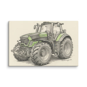 The Tractor Mugs Store 26″×40″ Deutz-Fahr 9340 Pencil Sketch | Canvas Quality Farmers Merch
