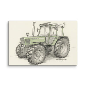 The Tractor Mugs Store 26″×40″ Fendt 308 LSA 4WD Pencil Sketch | Canvas Quality Farmers Merch