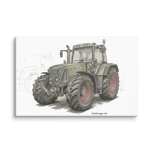 The Tractor Mugs Store 26″×40″ Fendt Favorit 818 Pencil Sketch | Canvas Quality Farmers Merch