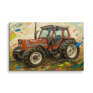 The Tractor Mugs Store 26″×40″ FIAT 110-90 DT Splash Art | Canvas Quality Farmers Merch