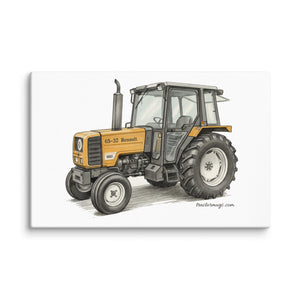 The Tractor Mugs Store 26″×40″ Renault 65-32 MX Pencil Sketch | Canvas Quality Farmers Merch