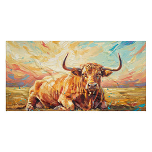 The Tractor Mugs Store 36″×72″ English Longhorn Splash Art | Towel Quality Farmers Merch