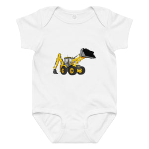 The Tractor Mugs Store 6M JCB 5CX Backhoe | Baby jersey bodysuit Quality Farmers Merch