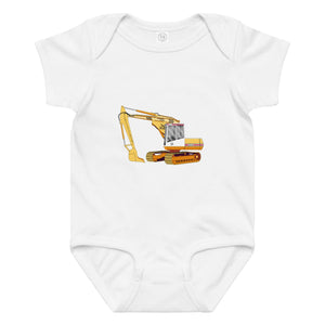 The Tractor Mugs Store 6M JCB 814 Super | Baby Jersey Bodysuit Quality Farmers Merch