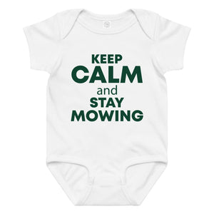 The Tractor Mugs Store 6M KEEP CALM and STAY MOWING | Baby jersey bodysuit Quality Farmers Merch