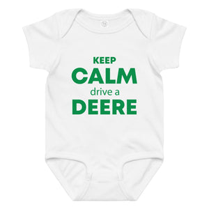 The Tractor Mugs Store 6M KEEP CALM drive a DEERE | Baby jersey bodysuit Quality Farmers Merch