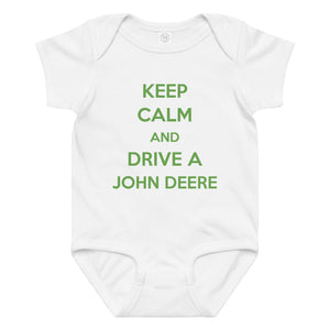 The Tractor Mugs Store 6M KEEP CALM DRIVE A JOHN DEERE | Baby jersey bodysuit Quality Farmers Merch