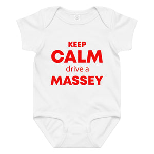 The Tractor Mugs Store 6M KEEP CALM drive a MASSEY | Baby jersey bodysuit Quality Farmers Merch