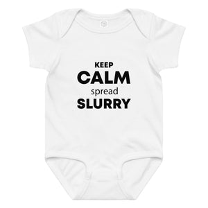 The Tractor Mugs Store 6M KEEP CALM spread SLURRY | Baby jersey bodysuit Quality Farmers Merch