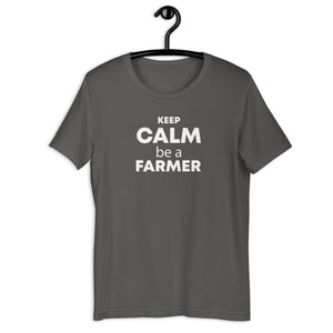 The Tractor Mugs Store Asphalt / S Keep Calm. Be a Farmer | Unisex t-shirt Quality Farmers Merch