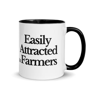 The Tractor Mugs Store Black / 11 oz EASILY ATTRACTED TO FARMERS | Mug with Color Inside Quality Farmers Merch
