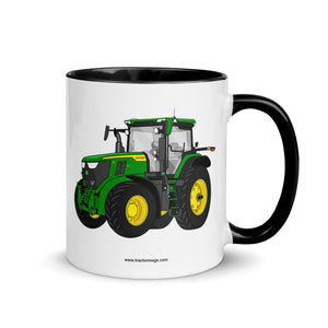 The Tractor Mugs Store Black / 11 oz John Deere 7R 350 Auto Power | Mug with Color Inside Quality Farmers Merch