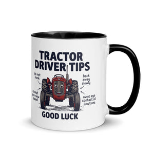 The Tractor Mugs Store Black / 11 oz Tractor Driving Tips | Mug with Color Inside Quality Farmers Merch