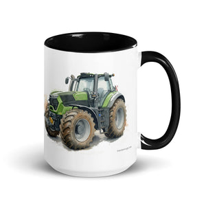 The Tractor Mugs Store Black / 15 oz Deutz-Fahr 9340 Watercolor | Mug with Color Inside Quality Farmers Merch