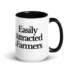 The Tractor Mugs Store Black / 15 oz EASILY ATTRACTED TO FARMERS | Mug with Color Inside Quality Farmers Merch
