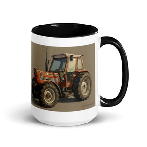 The Tractor Mugs Store Black / 15 oz FIAT 110-90 DT Oil Painting | Mug with Color Inside Quality Farmers Merch