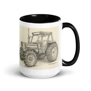 The Tractor Mugs Store Black / 15 oz FIAT 110-90 DT Pencil Sketch | Mug with Color Inside Quality Farmers Merch