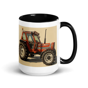 The Tractor Mugs Store Black / 15 oz FIAT 90-90 DT Oil Painting | Mug with Color Inside Quality Farmers Merch